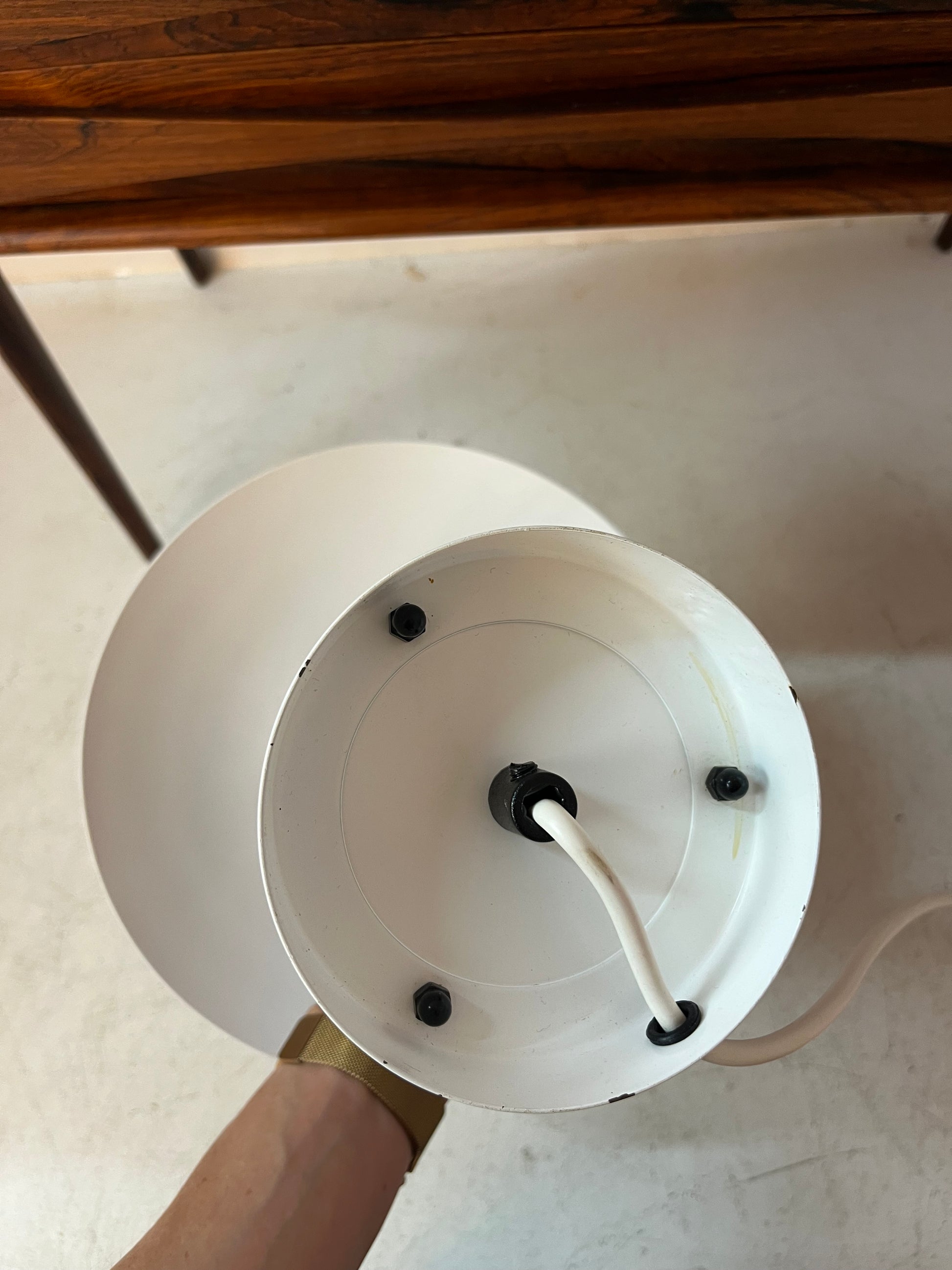 Tischlampe weiß Metall von Jørgen Buchwald  für Laterna Danica
