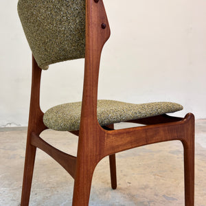 Polsterstuhl grün Teak neu gepolstert von Erik Buch