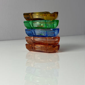 Set: 5 Aschenbecher pastell Glas