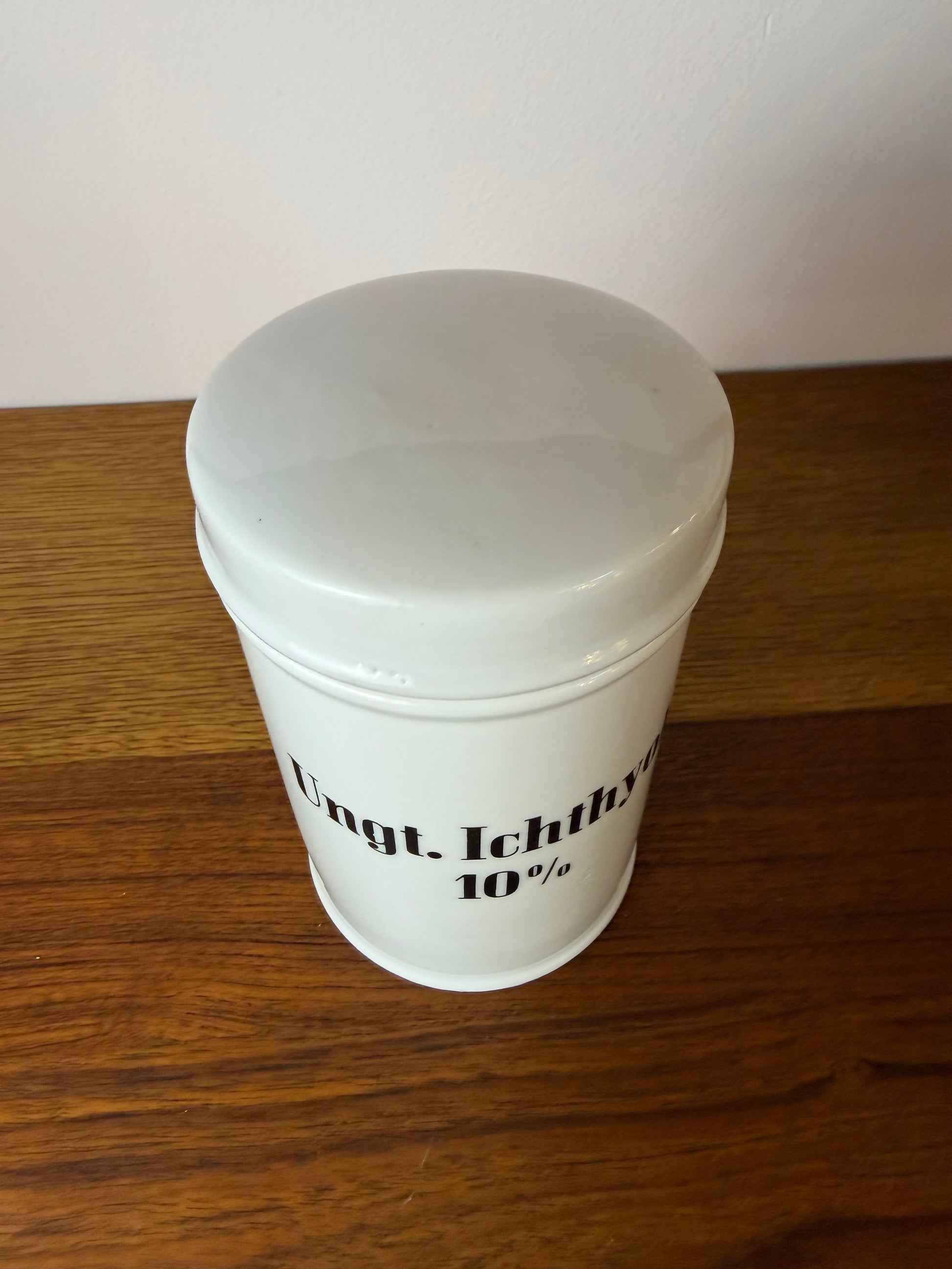 Apothekerdose Ungt. Ichthyolo 10% weiß Porzellan - 500 ml