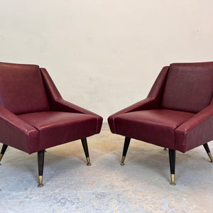 Sessel rot Kunstleder aus Italien