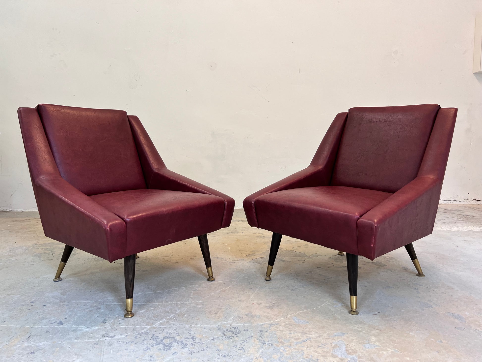 Sessel rot Kunstleder aus Italien