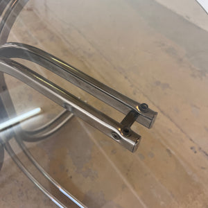 Runder Esstisch Rauchglas & Chrom