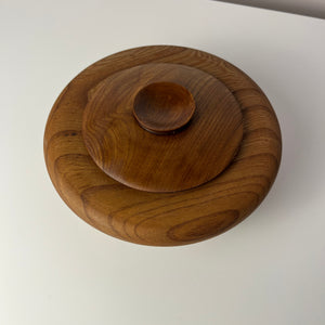 Dose Teak mit Deckel aus Dänemark