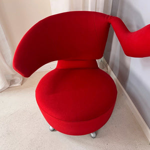 Drehsessel rot von Aki Toshiyuki Kita für Cassina