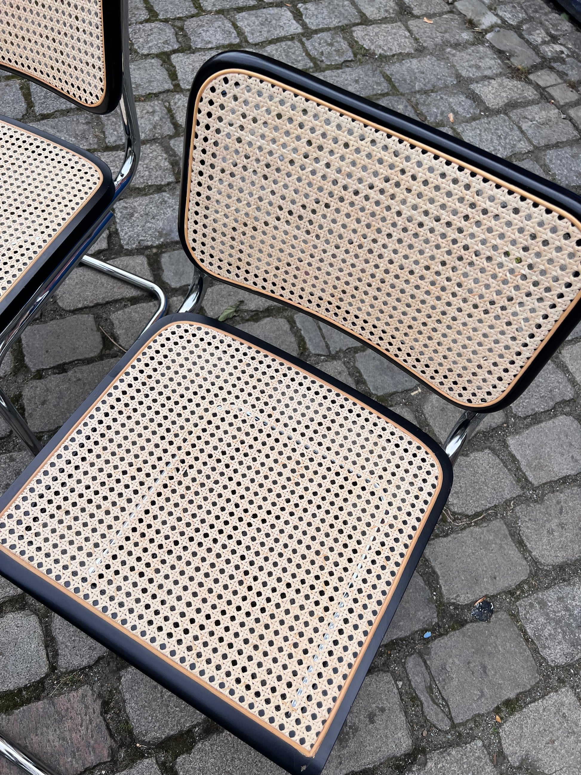 Set: 4x Freischwinger Wiener Geflecht