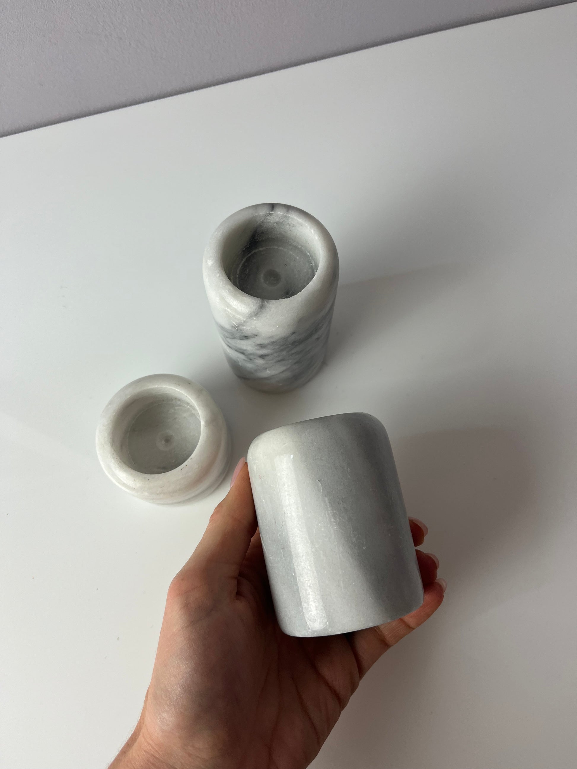 Set: Trio Kerzenständer Marmor