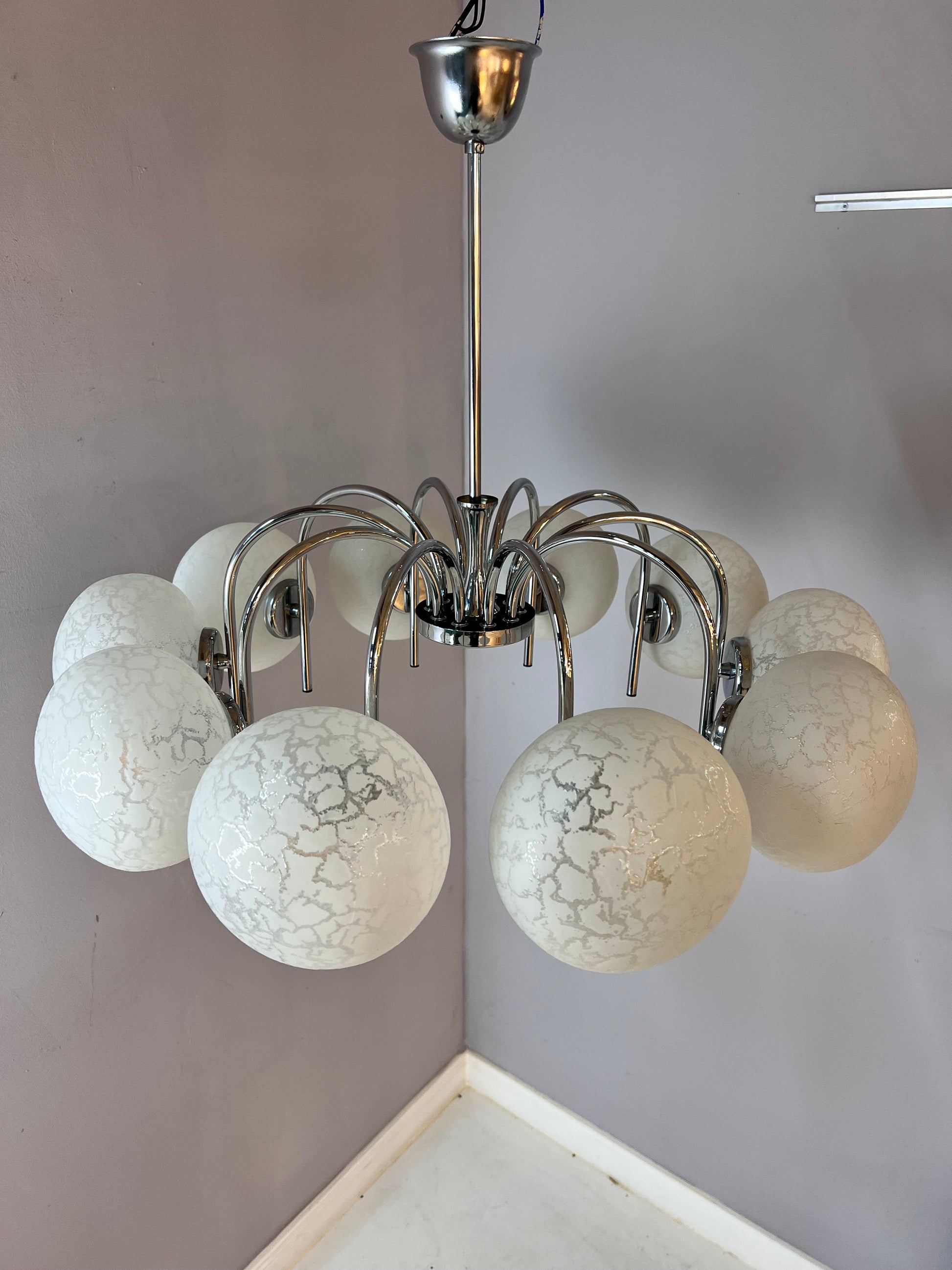 Kronleuchter mit 10 Kugeln von Richard Essig für Hustadt