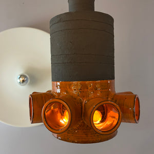 Hängelampe orange braun Keramik