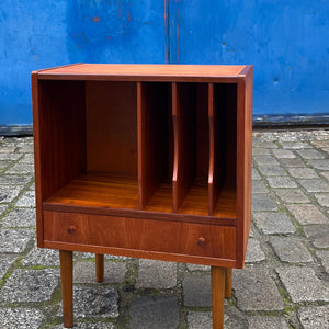 Schalplatten Regal Teak mit Schublade