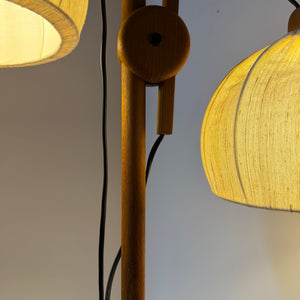 Stehlampe Maiglöckchen von Domus Teak und Rohseide