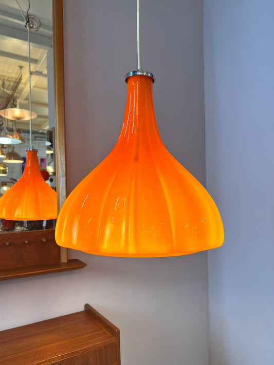 Blumenlampe orange Glas von Peill & Putzler