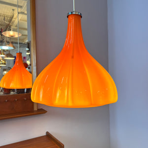 Blumenlampe orange Glas von Peill & Putzler
