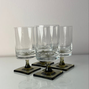 Set: 4x Weinglas Modell Berlin mit Rauchfuß von Georg Jensen für Rosenthal