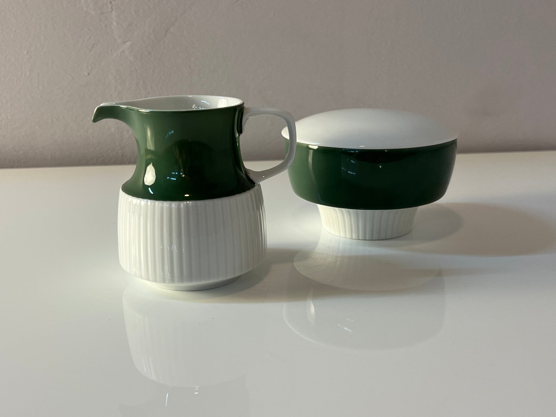 Set: Zucker & Milch Modulation Secunda grün von Tapio Wirkkala für Rosenthal