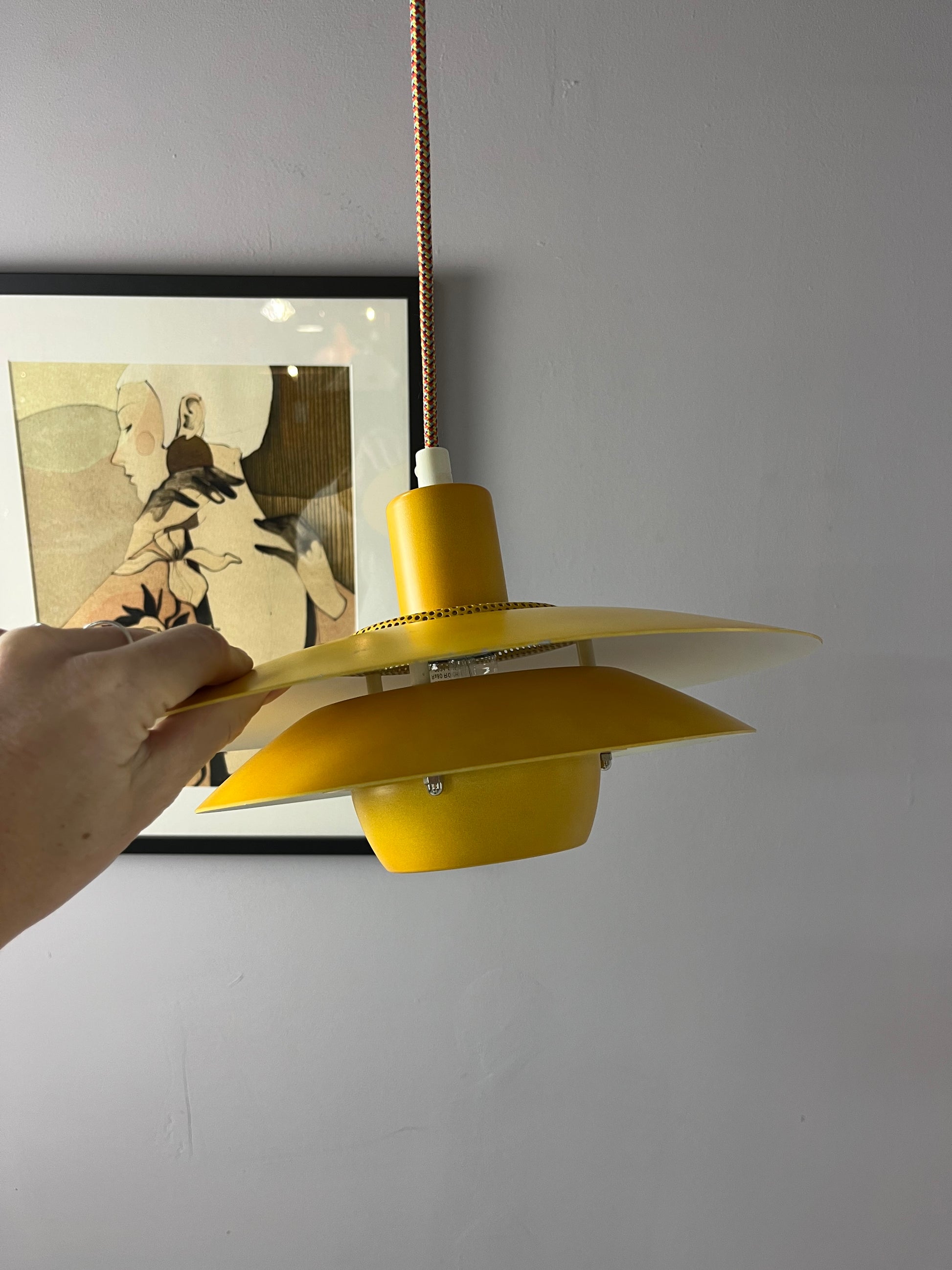 Lamellenlampe gelb aus Dänemark