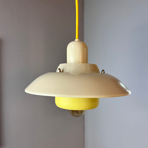 Lamellenlampe neu lackiert gelb creme