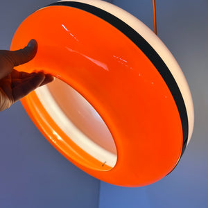 Hängelampe weiß orange Kunststoff aus Dänemark