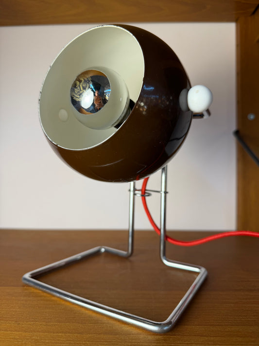 Kugel Tischlampe braun silber aus Dänemark