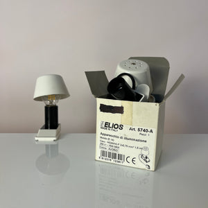Klemmlampe weiß mit Metallschirm von Elios