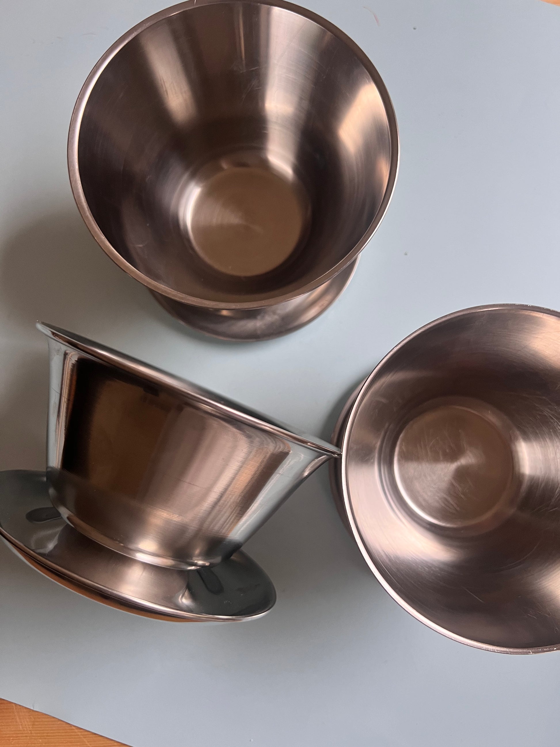 Set: 3x Eisbecher Stainless Steel aus Dänemark