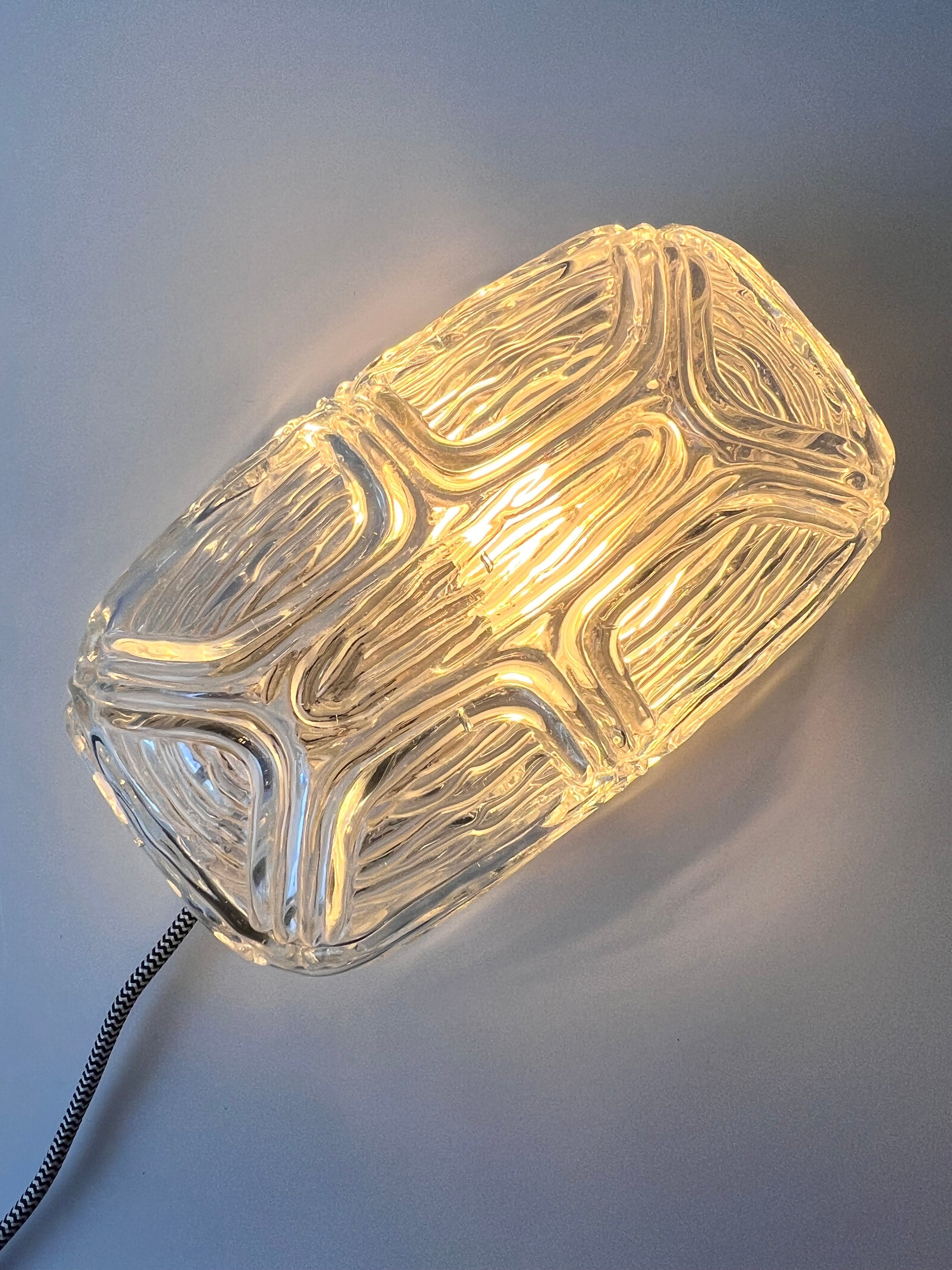 Wandlampe Strukturglas mit Kabel