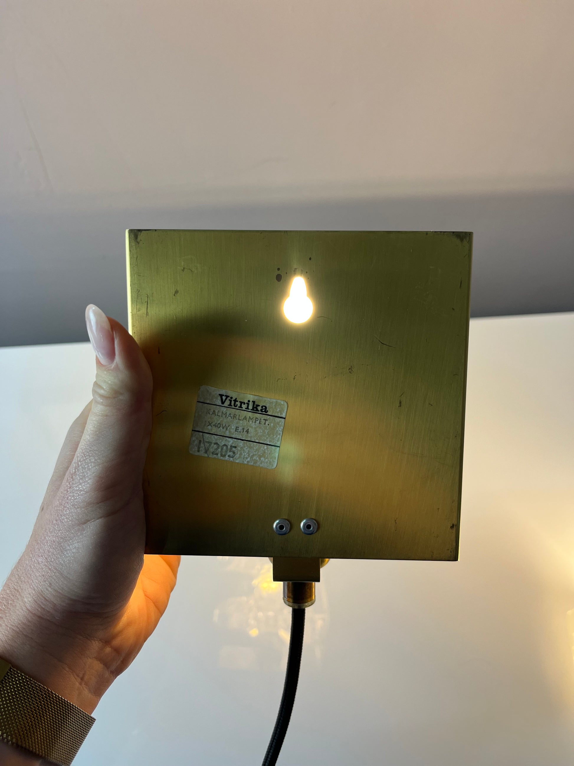 Set: 2x Wandlampe Kalmarlampet 17205 gold Messing Glas von Vitrika