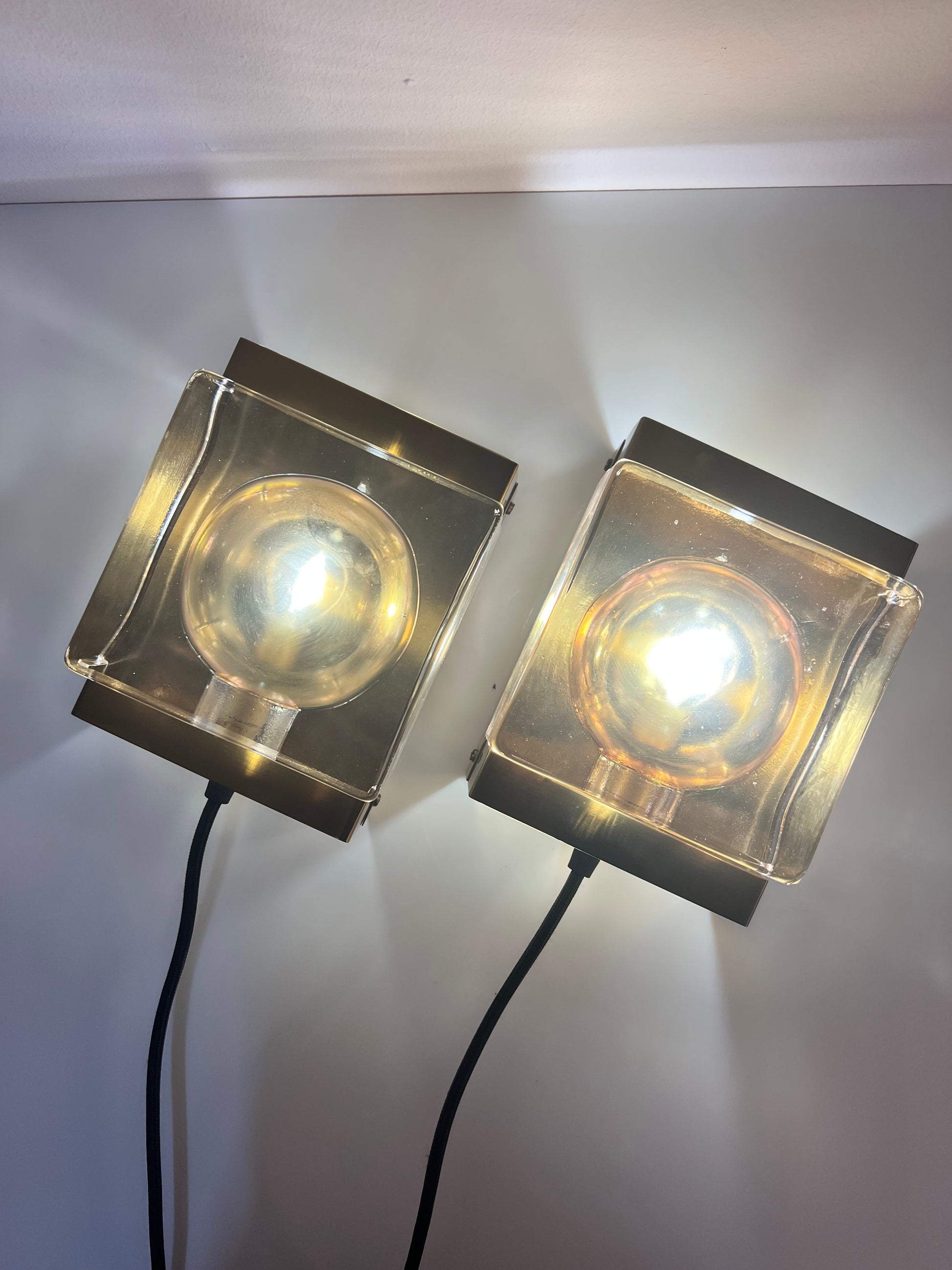 Wandlampe Maritim Typ 15806 Glas Messing von Vitrika