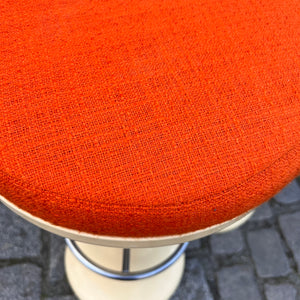 Barhocker creme orange von Friedrich Stuckenbröker für Lockhausen Plastik