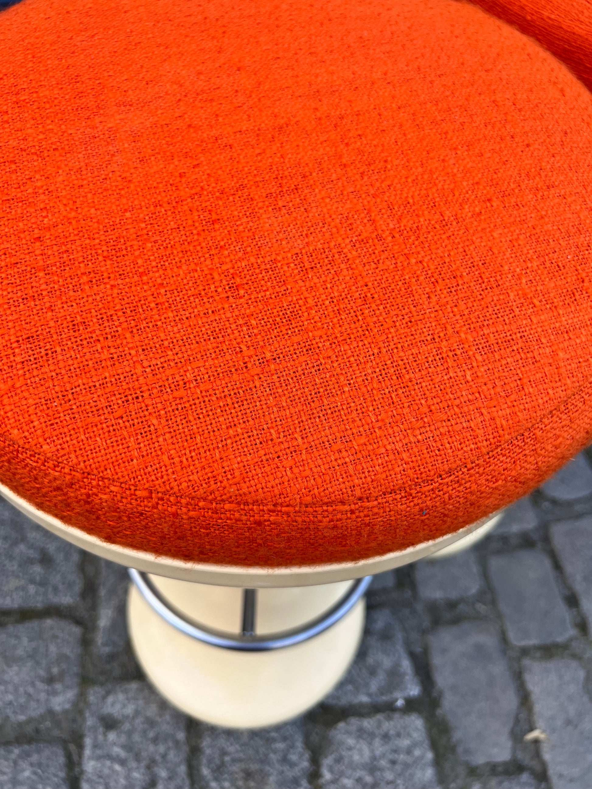 Barhocker creme orange von Friedrich Stuckenbröker für Lockhausen Plastik