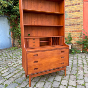 Bücherregal Teak mit Sekretär von Johannes Sorth für Nexø