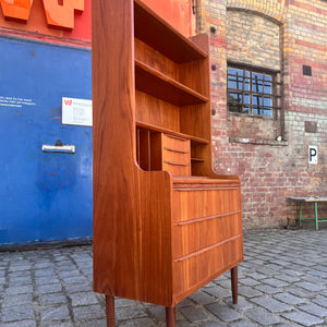 Bücherregal Teak mit Sekretär & Ausziehplatte aus Dänemark