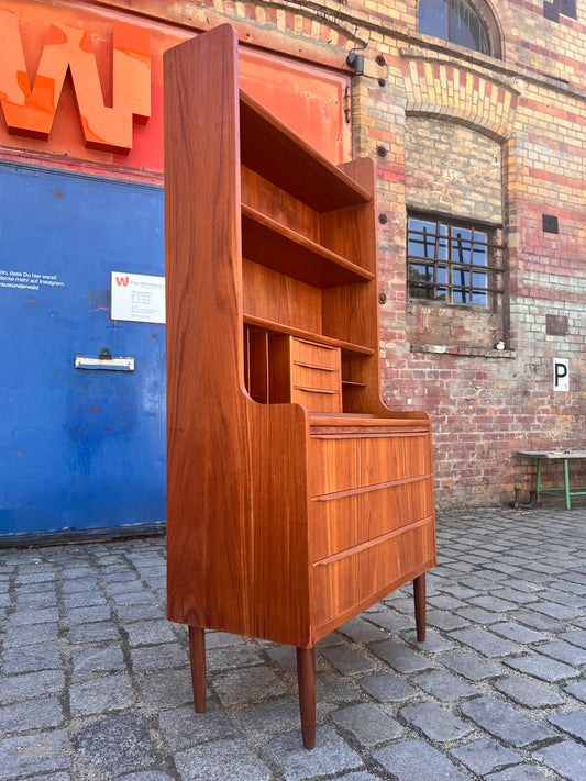 Bücherregal Teak mit Sekretär & Ausziehplatte aus Dänemark