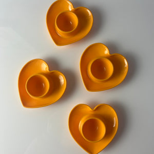 Set: 4x Eierbecher Herz gelb