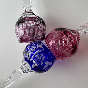 Set: 3x Römer Likörglas blau pink Kristallglas