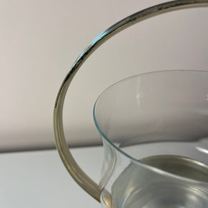 Henkelschale versilbert mit Glaseinsatz