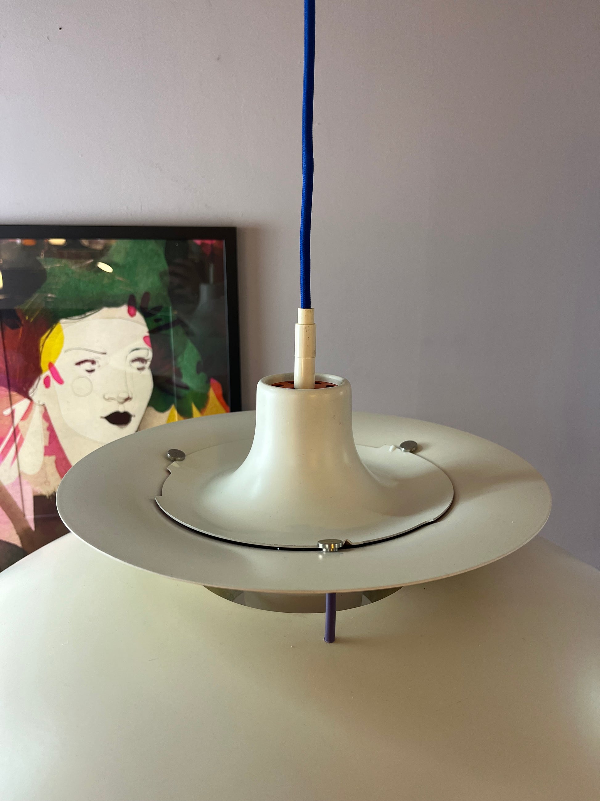 Lamellenlampe PH5 weiß von Poul Henningsen für Louis Poulsen