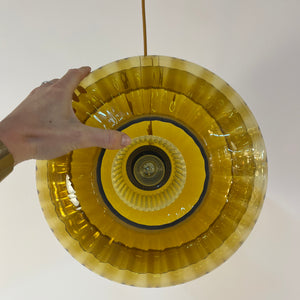 Hängelampe Glas Teak von Orrefors