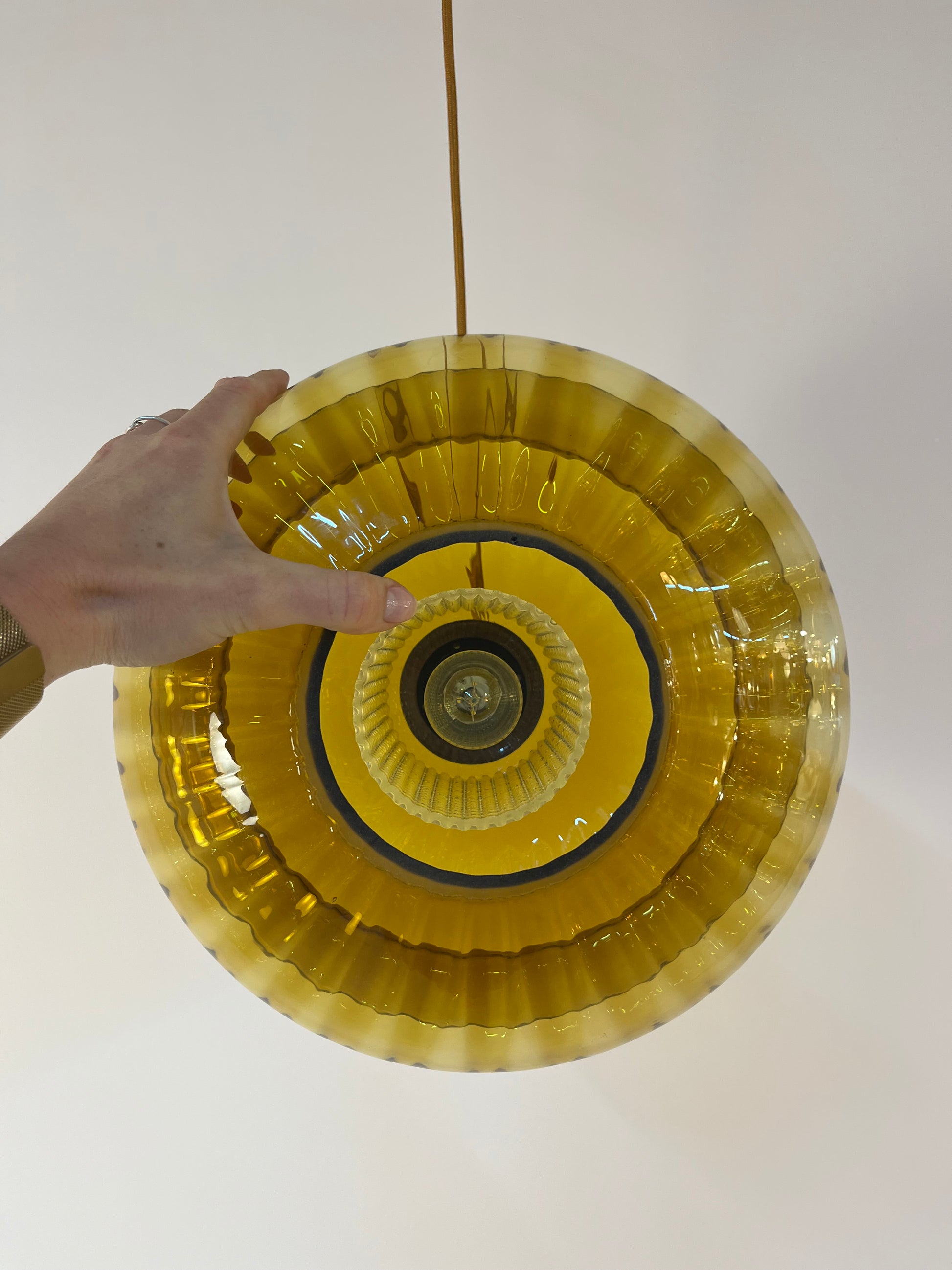 Hängelampe Glas Teak von Orrefors