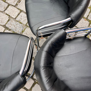 Freischwinger Echtleder Chrom aus Italien
