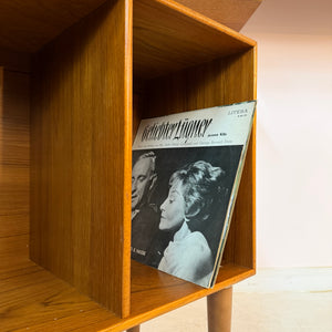 Kleines Regal Teak für Schalltplatten aus Dänemark