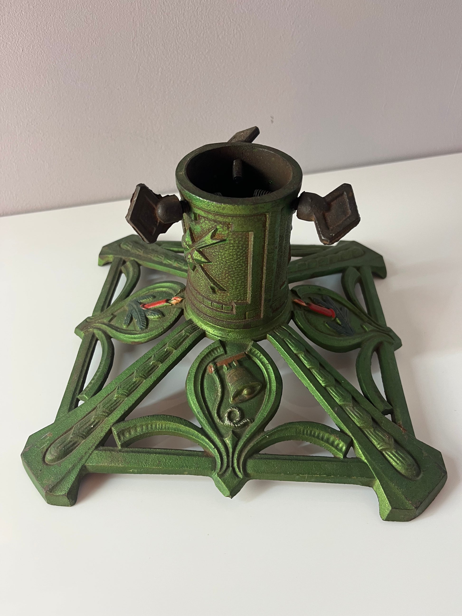 Tannenbaumständer grün Gusseisen