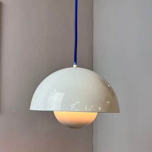 Hängelampe Flowerpot weiß Emaille von Verner Panton für Louis Poulsen