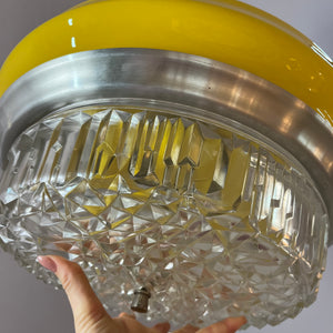 Hängelampe gelb Glas Metall