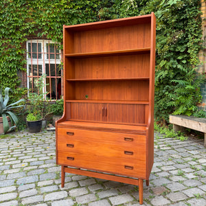 Bücherregal Teak mit Sekretär von Johannes Sorth für Nexø