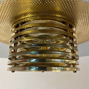 Hängelampe Rauchglas Messing von Jan Eskil Eskilsson für Belid