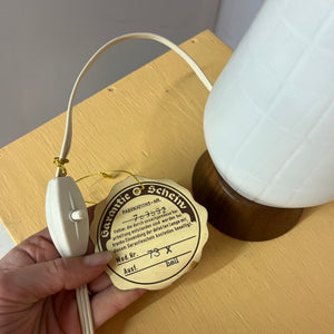 Tischlampe Teak Glas von Temde