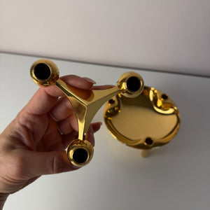 Set: 2 Kerzenständer und 1 Schale gold von Stoff & Nagel