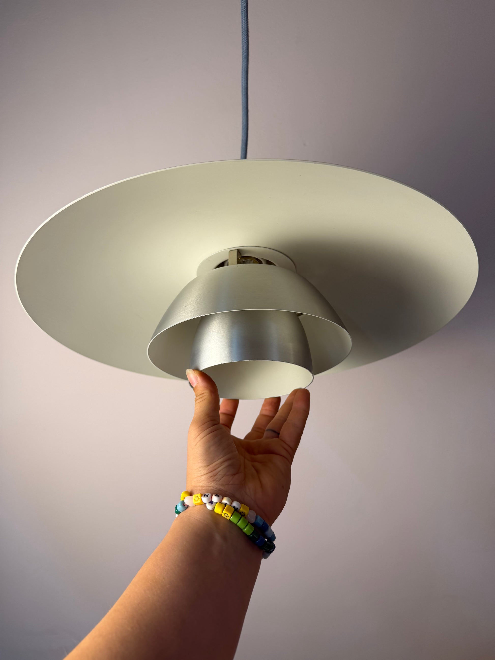 Lamellenlampe PH4/3 silber gebürstet von Poul Henningsen für Louis Poulsen