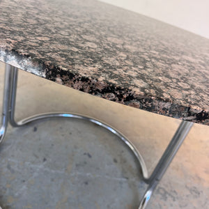 Runder Esstisch Granit Chrom von Giotto Stoppino